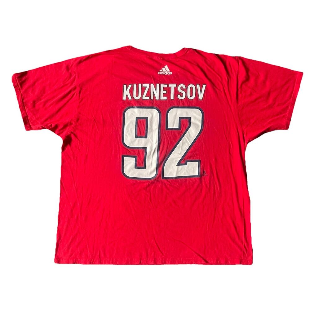 Adidas NHL Washington Capitals T-Shirt Men’s 2XL Red Kuznetsov Graphic Logo Tee